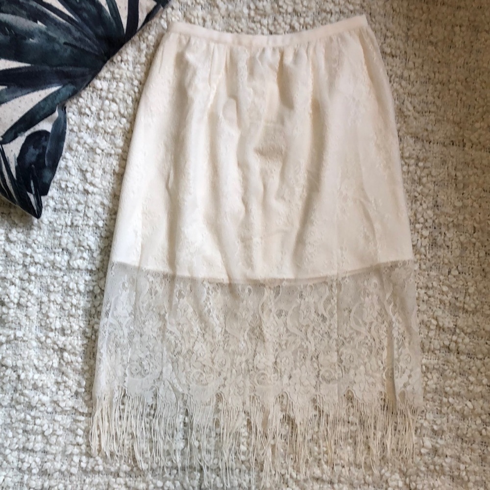 Cream lace skirt